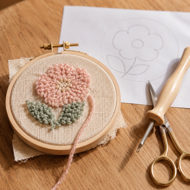 Beginner punch needle motif